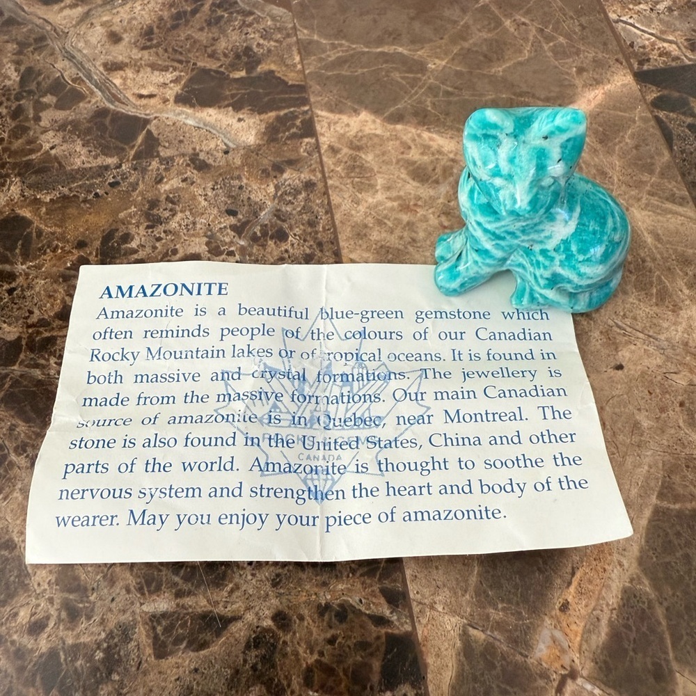 Amazonite Cat Figurine
